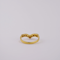 ring goud 9K met robijn en CZ