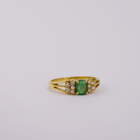 ring gold 9K wih emerald and CZ