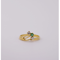 ring gold 9K wih emerald and CZ