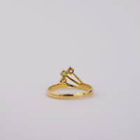 ring gold 9K wih emerald and CZ
