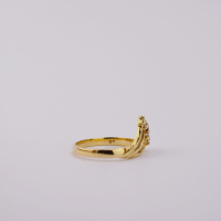 ring goud 9K met robijn en CZ