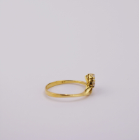 ring goud 9K met robijn en CZ