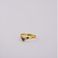 bague or9K avec émeraude et CZ