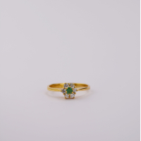 ring gold 9K wih emerald and CZ
