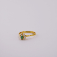ring gold 9K wih emerald and CZ