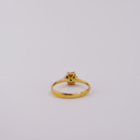 ring goud 9K met saffier en CZ