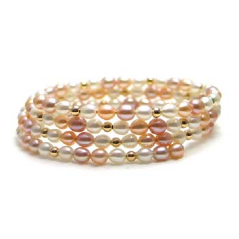 zoetwaterparel armband met gouden bolletjes