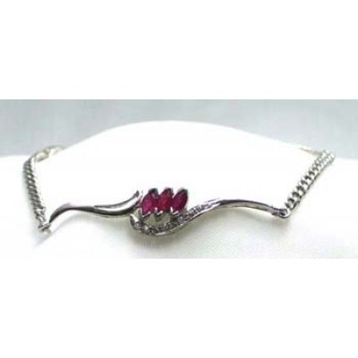 bracelet silver 925 with ruby (A4XR)