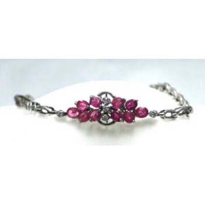 bracelet silver 925 with ruby (A5XR)