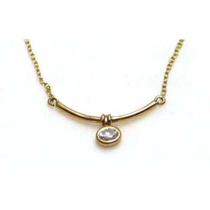 halssnoer goud 9K met CZ