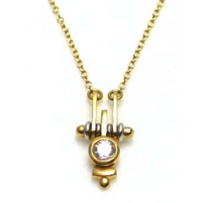 necklace gold 9K with CZ