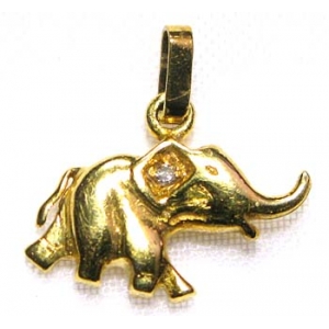 hanger 9k goud olifant  met diamant