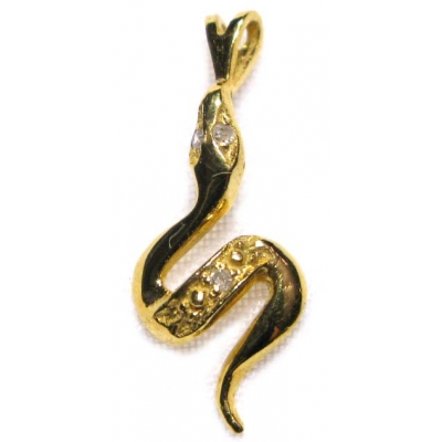 hanger 9k goud slang met diamant