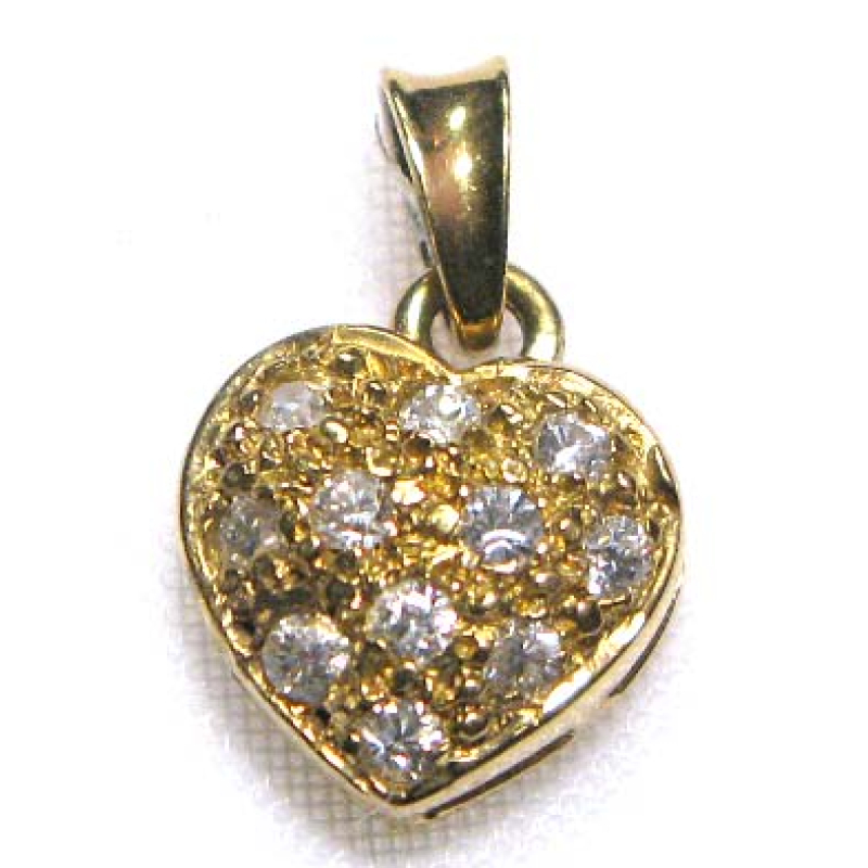 hanger 9k hart met cubic zirconia