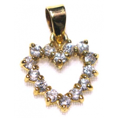 pendant gold 9K with cubic zirconia