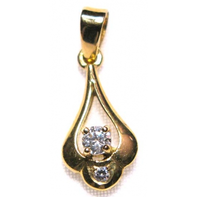 pendentif en or 9k avec zircon cubique