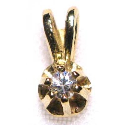 pendant gold 9K with cubic zirconia