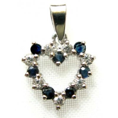 pendant silver 925 with Sapphire and cubic zirconia