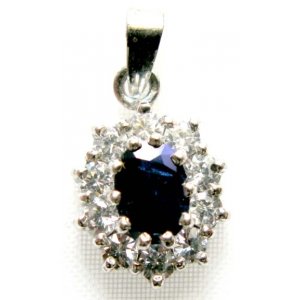 hanger zilver 925 met  Saffier en cubic zirconia