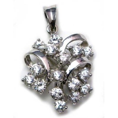 pendant silver with cubic zirconia