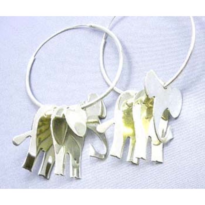 oorbel zilver olifant