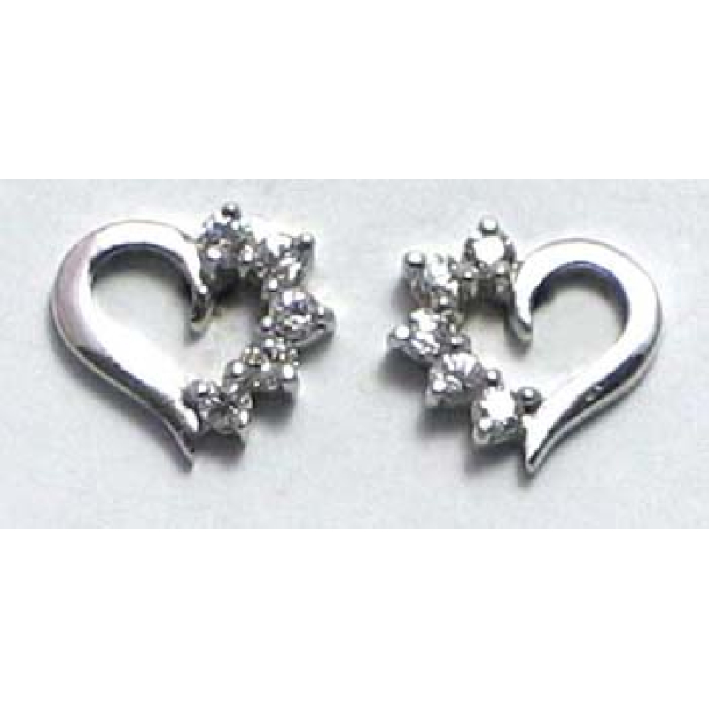 oorbel zilver 925 hart met cz