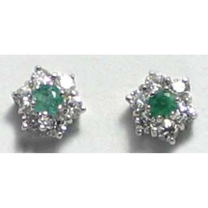 oorbel zilver 925 met smaragd en cz