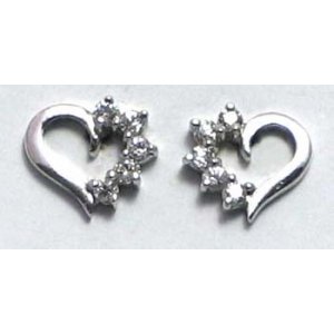 oorbel zilver 925 hart met cz