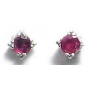 oorbel zilver 925 met robijn