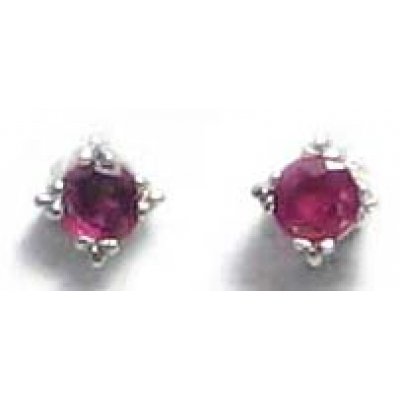 oorbel zilver 925 met robijn