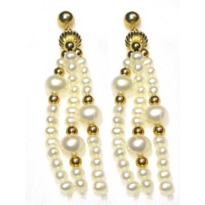 boucles d'oreille perles de l'eau douce 