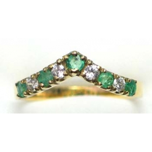 ring gold 9K wih emerald and CZ