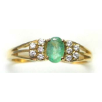 ring gold 9K wih emerald and CZ