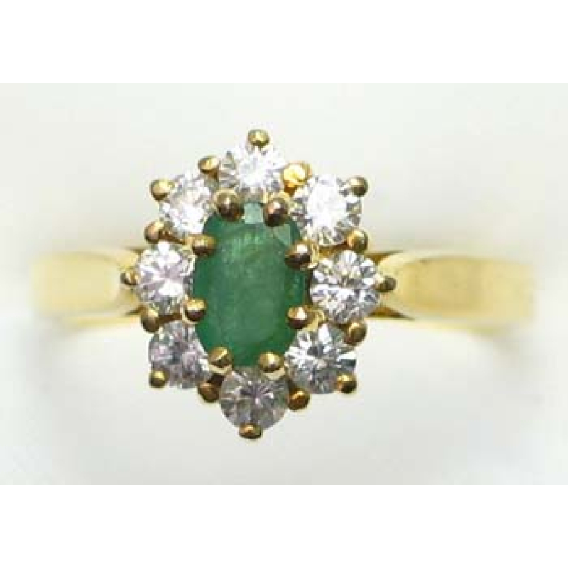 ring gold 9K wih emerald and CZ