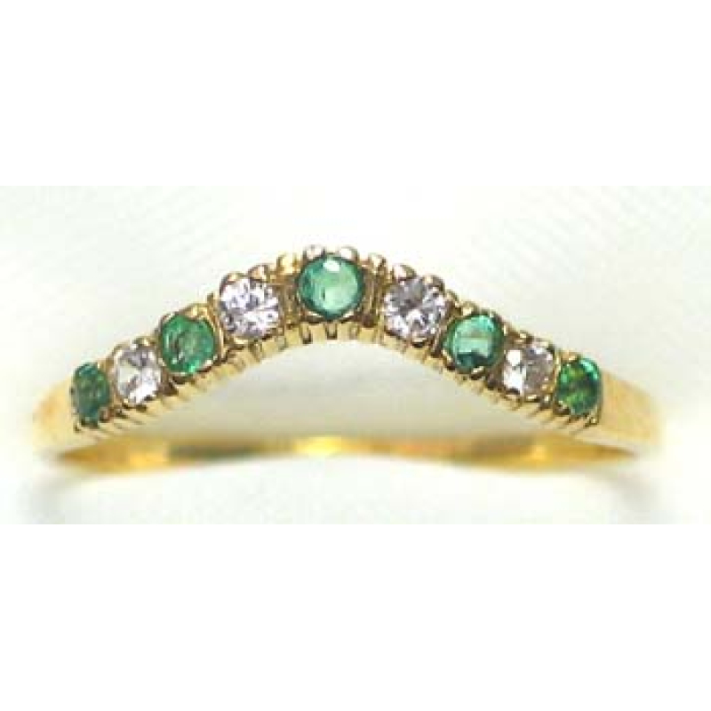 ring gold 9K wih emerald and CZ