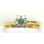 ring gold 9K wih emerald and CZ