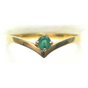Gouden ring met Cubic Zirconia en Smaragd