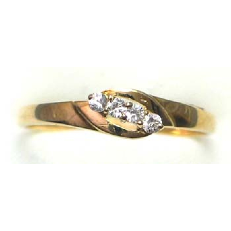ring goud 9K met CZ