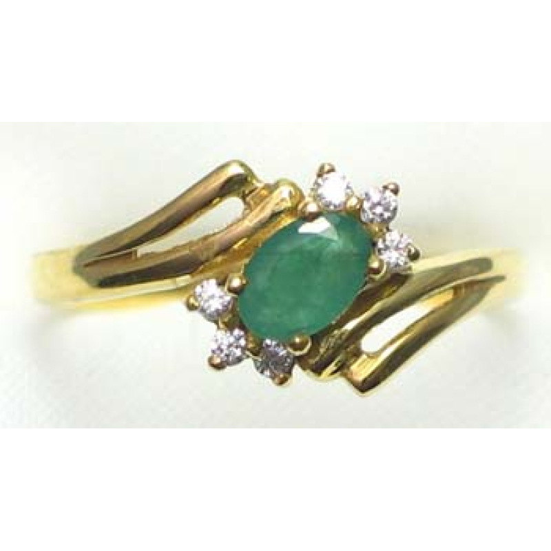ring gold 9K wih emerald and CZ