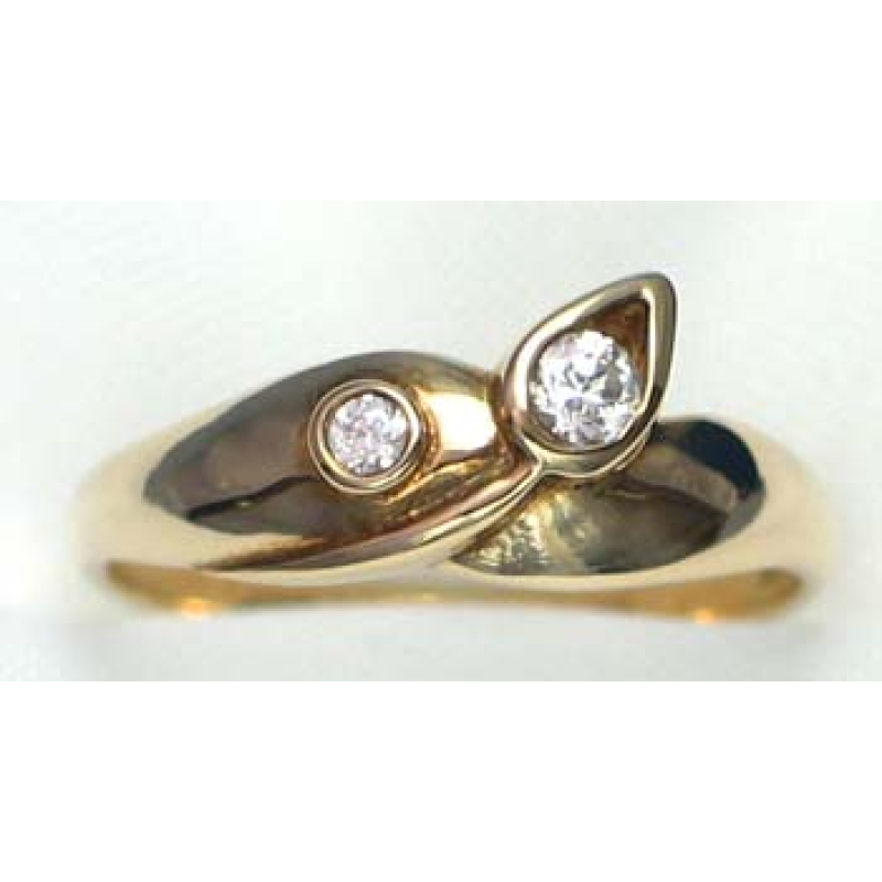 ring goud 9K met  CZ