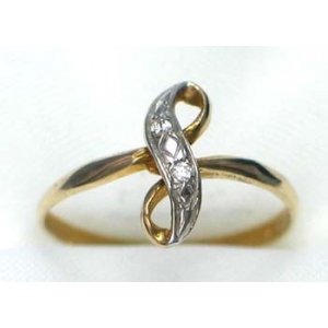 ring goud 9K met CZ