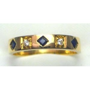 ring goud 18K met saffier