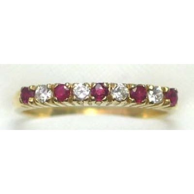 ring gold 9K with ruby and CZ