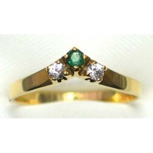 ring gold 9K wih emerald and CZ