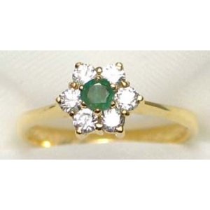 ring gold 9K wih emerald and CZ