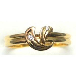 ring goud 9K met CZ