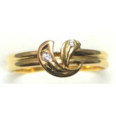ring goud 9K met CZ