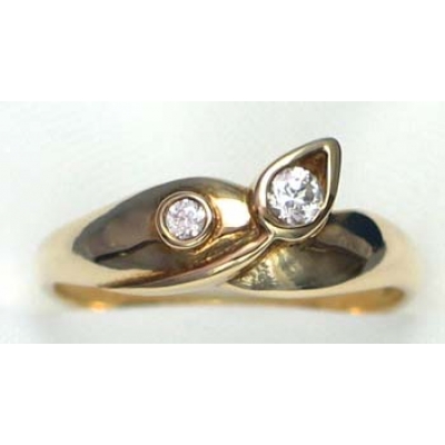 ring goud 9K met  CZ
