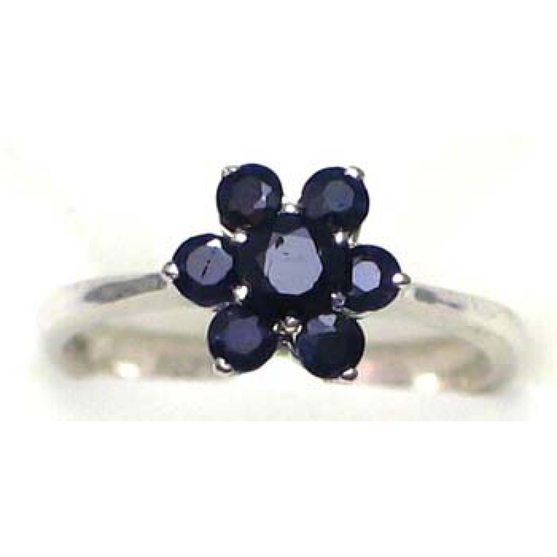 ring zilver met saffier