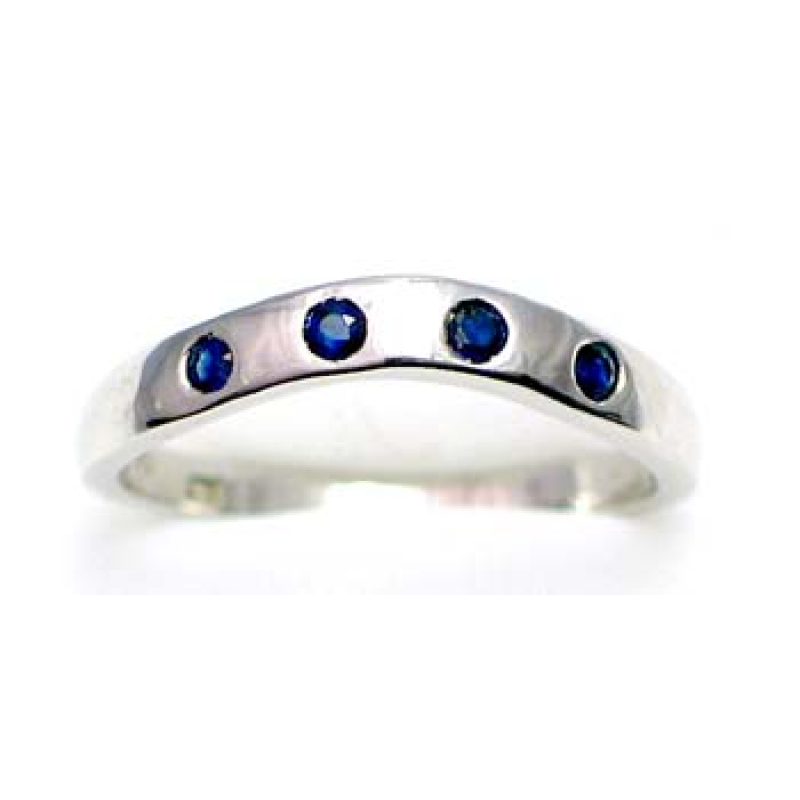 ring zilver 925 rhod met saffier 